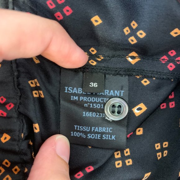 Isabel Marant S Silk Dot Printed Pants Black - Picture 8 of 12